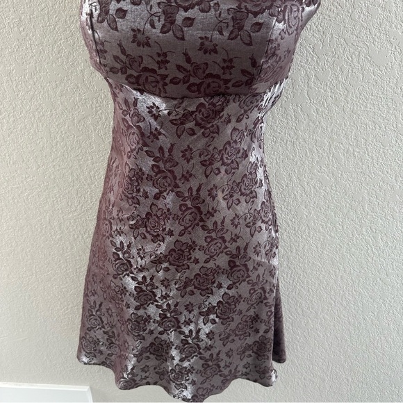 Vintage Floral Metallic Sheath Mini Dress by Jump - Picture 8 of 11